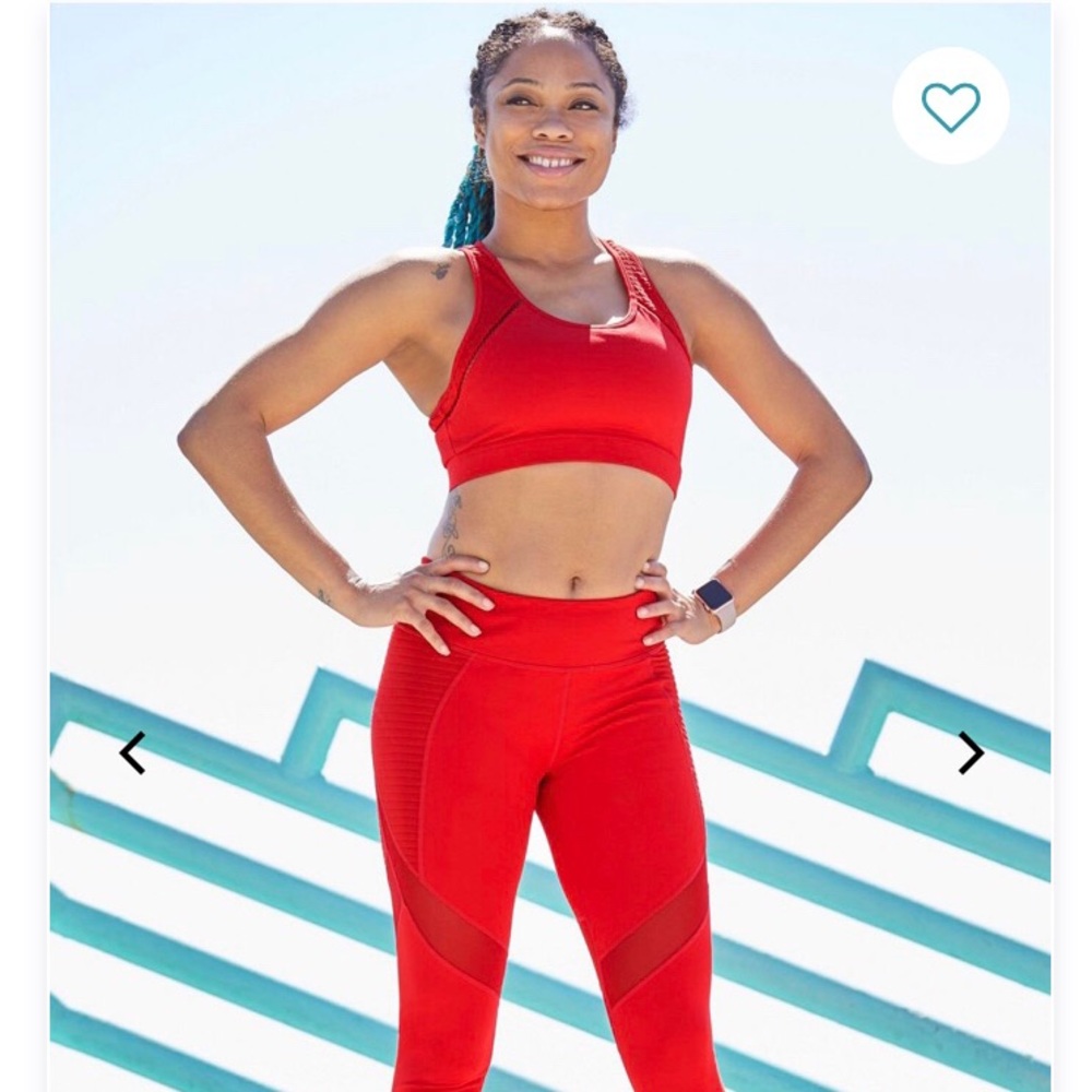Red work out set - fabletics - motorcycle style